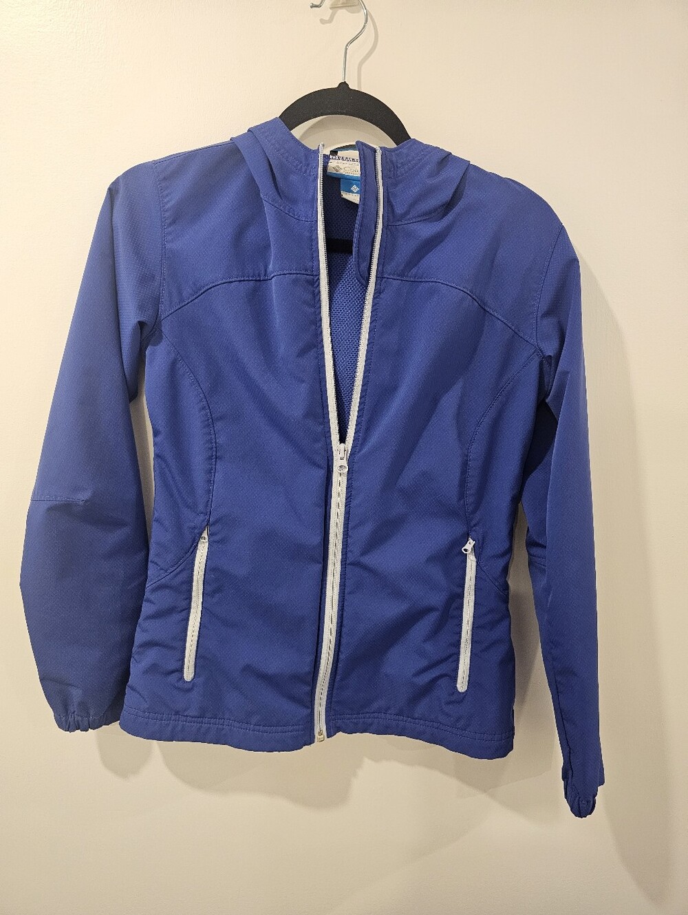 Columbia Windbreaker Blue Jacket Zip Up Coat Size 14-16 Youth Girl